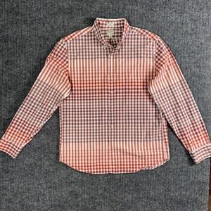 J Crew Shirt Mens XL Slim Secret Wash Stretch Organic‎ Cotton Plaid Button Up
